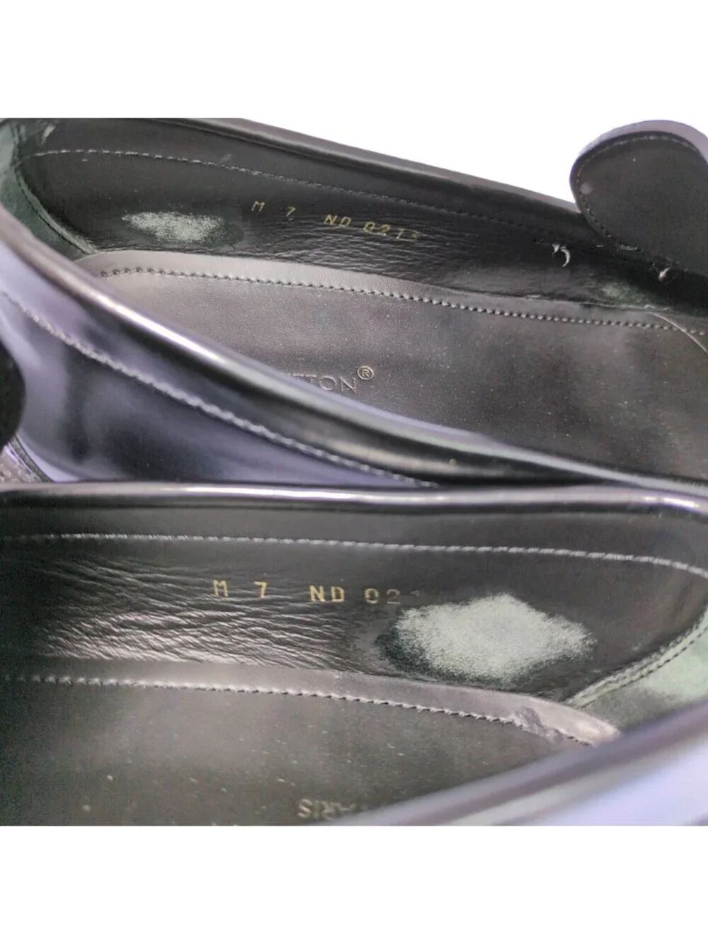 Louis Vuitton Monogram Measure Line Loafers Shoes 7 Black